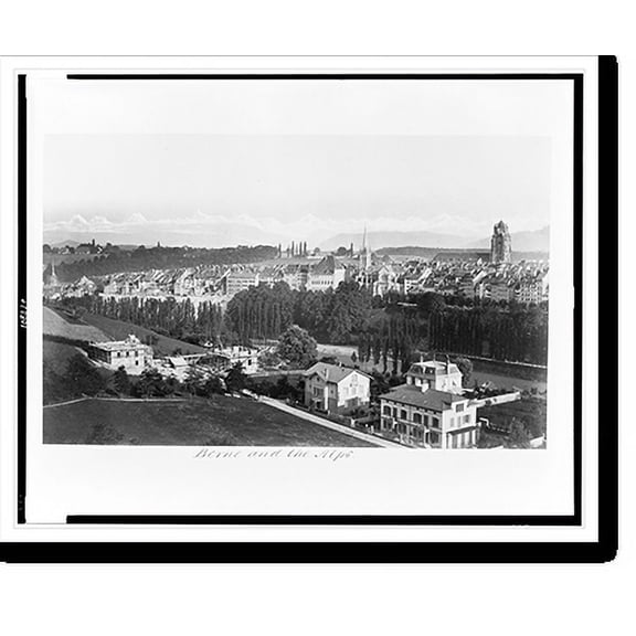 Historic Print, Berne and the Alps, 18" x 24"