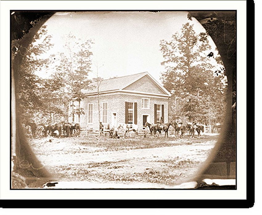 Historic Print, Bethel Church Va. View of the church temporary