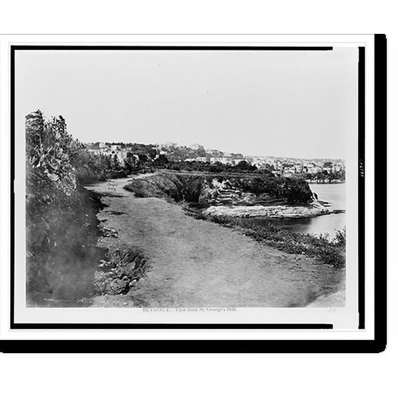 Historic Print, Beyrout, View from St. George's Hill.Bonfils., 16" x 20"
