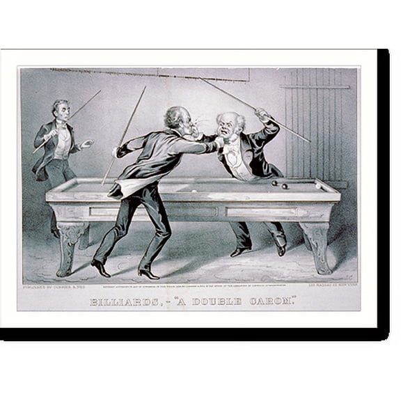 Historic Print, Billiards,-A double carom"", 18" x 24"