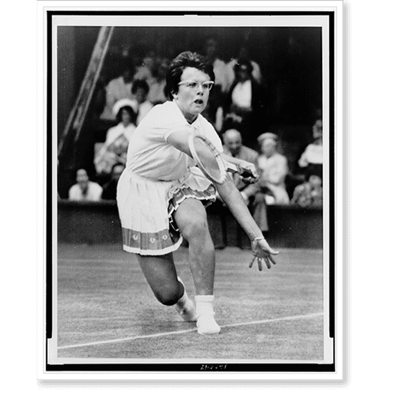 Historic Print, [Billie Jean King, playing in a singles match, during the All England Tennis Championship at Wimbledon, England], 16" x 20"