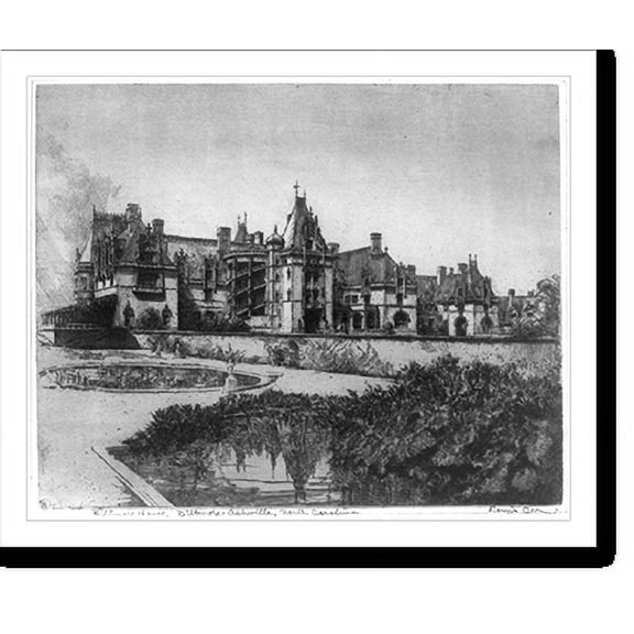 Historic Print, Biltmore House, Biltmore-Ashville [i.e., Asheville], North Carolina.Louis Orr., 18" x 24"