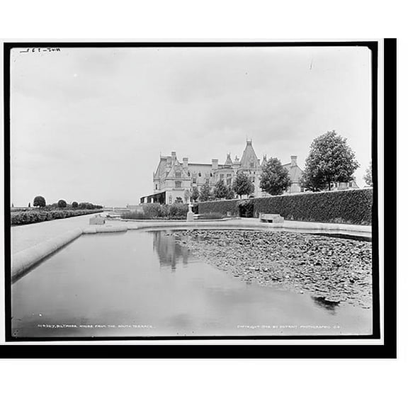 Historic Print, Biltmore House from the south terrace, 16" x 20"