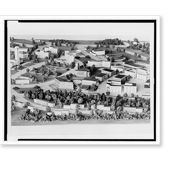 Historic Print, [Bird's-eye view of model showing buildings of proposed development of the Glenn L. Martin Company at Martinville, Maryland], 16" x 20"