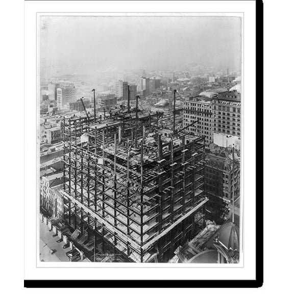 Historic Print, [Bird's-eye views of Woolworth Bldg, under construction, New York City], 18" x 24"