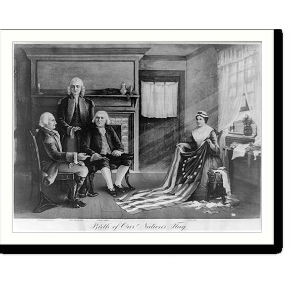 Historic Print, Birth of our nation's flag, 18" x 24"
