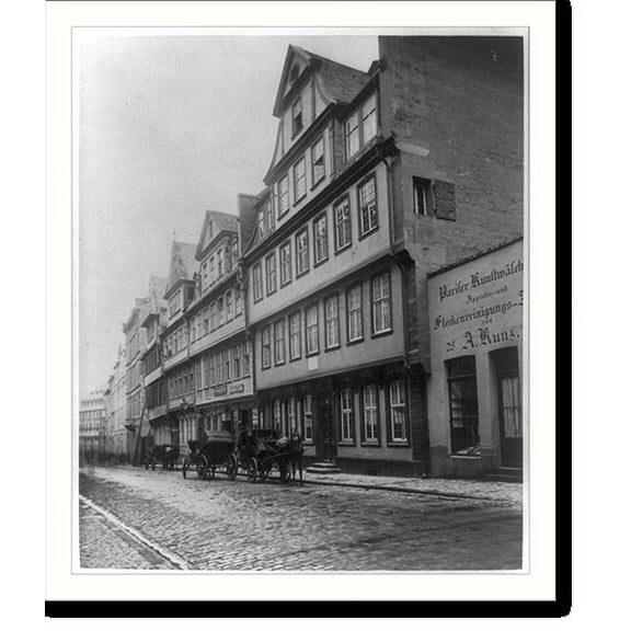 Historic Print, [Birth-place of Goethe, Frankfort, Germany], 18" x 24"
