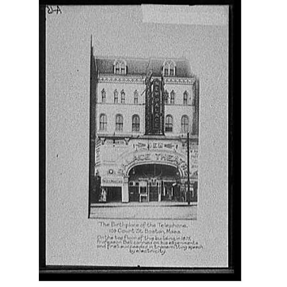 Historic Print, Birth place of telephone, 109 Court St., Boston, Mass ..., 16" x 20"