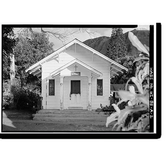 Historic Print, Bishop Home, St. Elizabeth Chapel, Moloka'i Island, Kalaupapa, Kalawao County, HI - 2, 18" x 24"