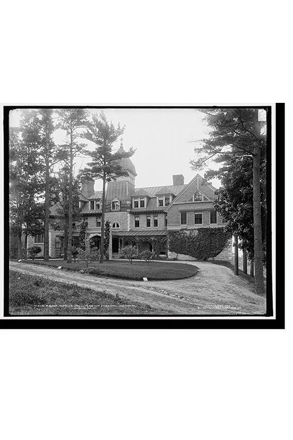 Historic Print, Bishop Hopkin's Hall, Vermont Episcopal Institute, Burlington, Vt., 18" x 24"