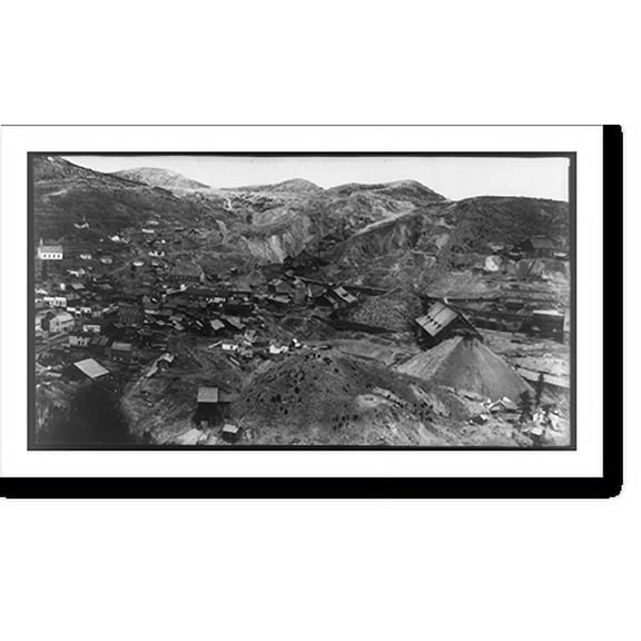 Historic Print, Black Hills views. View of the famous Homestake Mines and the big mining town, Lead City, South Dakota, 16" x 20"
