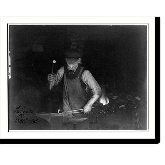 Historic Print, [Blacksmith at work], 16" x 20"