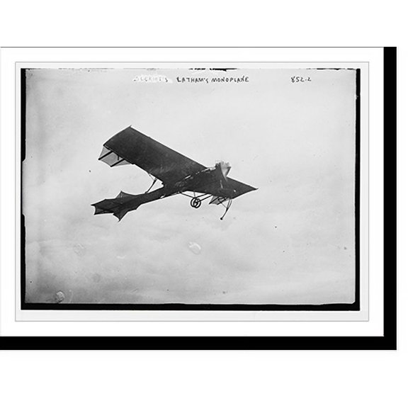 Historic Print, Bleriot-Latham monoplane, in flight, 16" x 20"