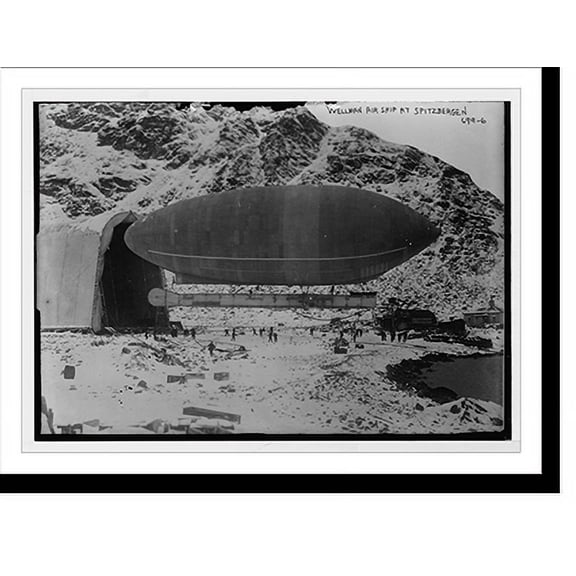 Historic Print, Blimp-Wellman air ship, Spitzbergen, 18" x 24"