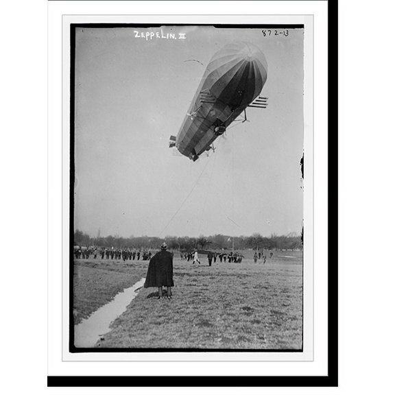 Historic Print, Blimp, Zeppelin No. 3, in flight - 2, 16" x 20"