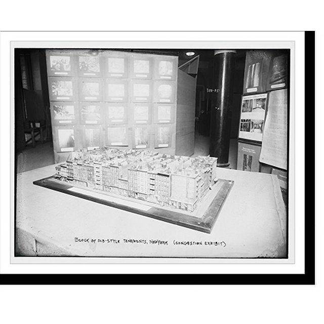 Historic Print, Block of Old Style Tenements, N.Y. (Congestion exhibit