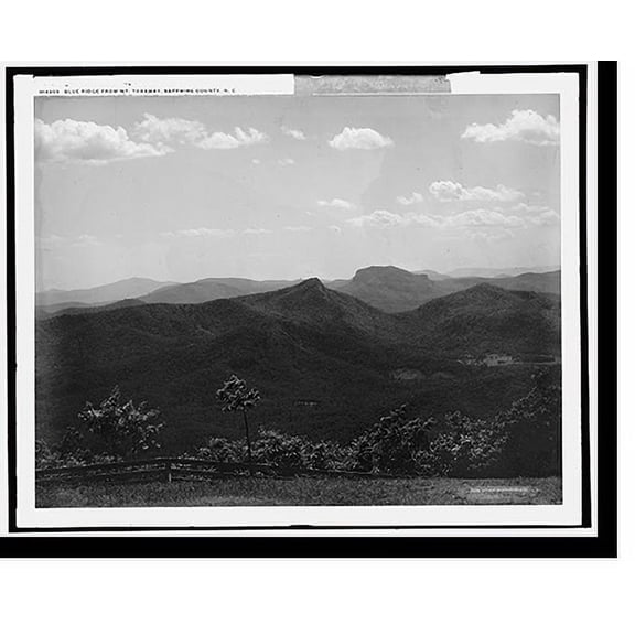 Historic Print, Blue Ridge from Mt. Toxaway, Sapphire County, N.C., 18" x 24"