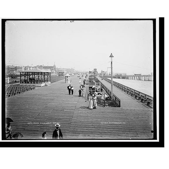 Historic Print, Board walk, Asbury Park, N.J., 16" x 20"