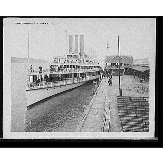 Historic Print, Boat landing, Kingston, N.Y., 18" x 24"