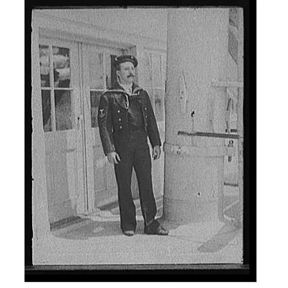 Historic Print, Boatswain's mate of New York Naval Reserves on U.S.S. New Hampshire, 16" x 20"