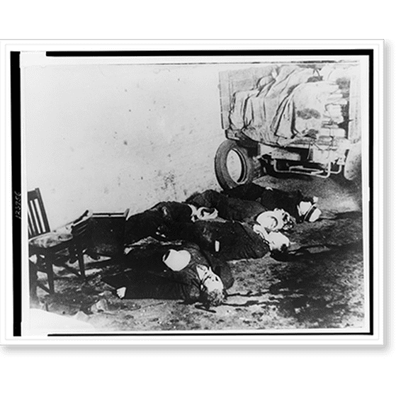 Historic Print, [Bodies of gangsters lying on a Chicago garage floor following the St. Valentine's Day massacre] - 3, 16" x 20"