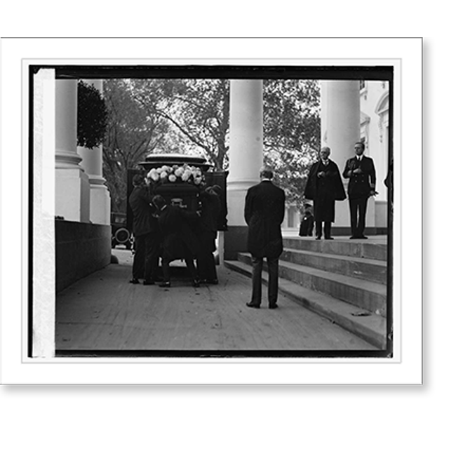 Historic Print, Body of Sen. Wallace being taken from White House, 10