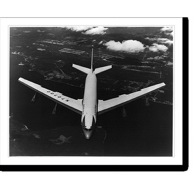 Historic Print, Boeing 707 in the air; America's first jet transport
