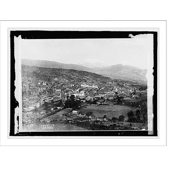Historic Print, Bolivia, La Paz; Illimani in background, 18" x 24"