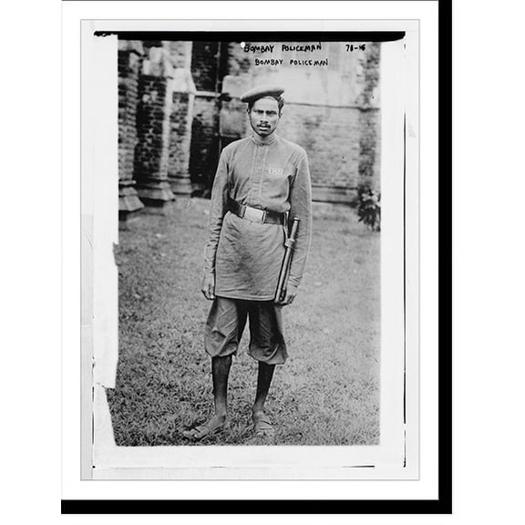 Historic Print, Bombay policeman, India, 16" x 20"
