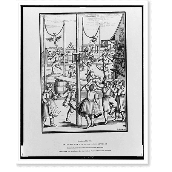 Historic Print, [Book illustration, showing people at fair(?), Germany].E.P., 18" x 24"