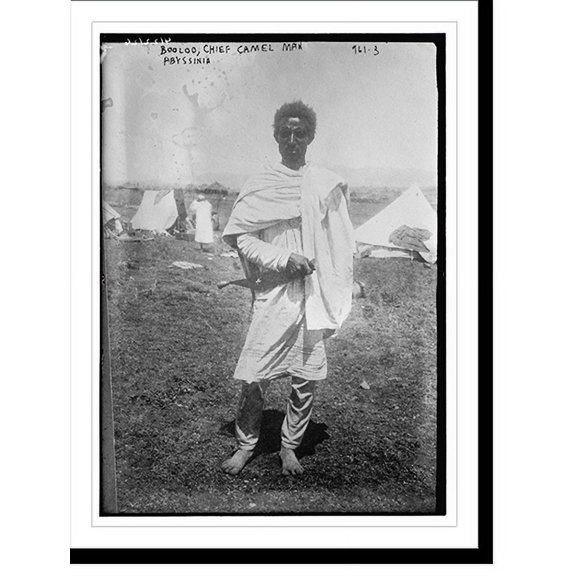 Historic Print, Booloo, chief camel man, Abyssinia, 18" x 24"
