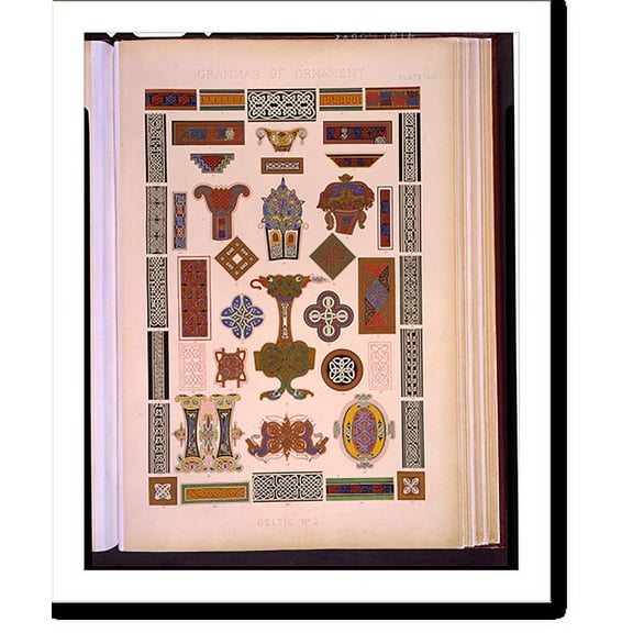 Historic Print, [Borders of interlaced ribbon patterns, copied from Anglo-Saxon and Irish MSS, in the British Museum, the Bodleian Library, Oxford, and the libraries of St. Gall and Tri…16" x 20"