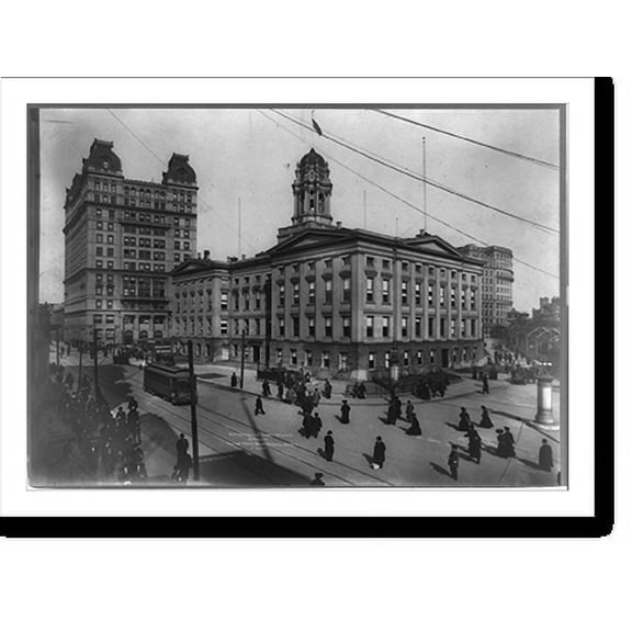 Historic Print, Borough Hall and subway entrance, Brooklyn, 16" x 20"