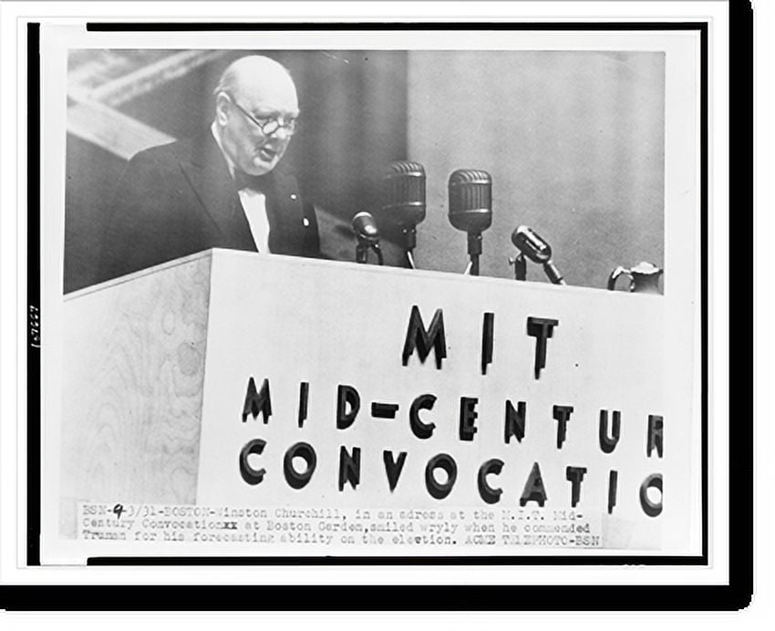 Historic Print, Boston - Winston Churchill, in an adress [sic] at the M ...