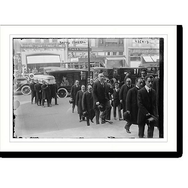 Historic Print, Botta Funeral procession crossing street, 16" x 20