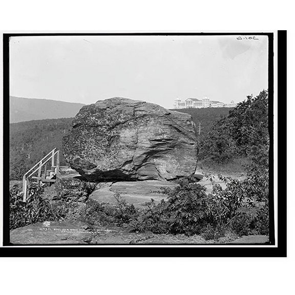 Historic Print, Boulder Rock and Hotel Kaaterskill, Catskill Mountains, N.Y., 18" x 24"