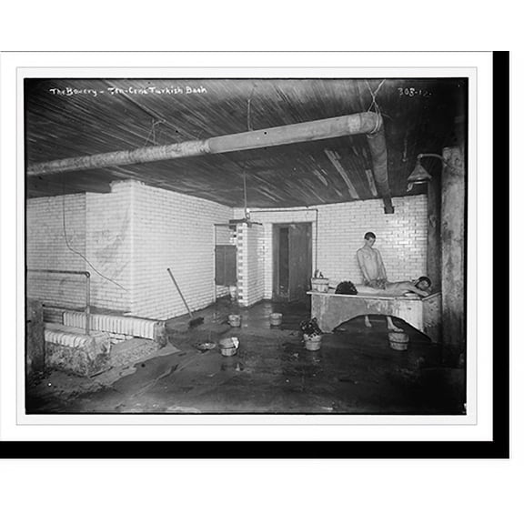 Historic Print, Bowery: 10 cent Turkish Bath, 16" x 20"