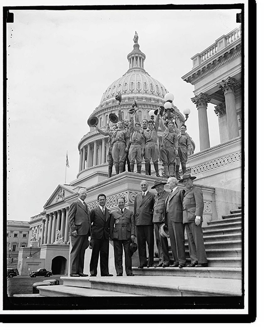 Historic Print, Boy Scout Jamboree. Washington, D.C., May 21. Boy Scout officials visited the