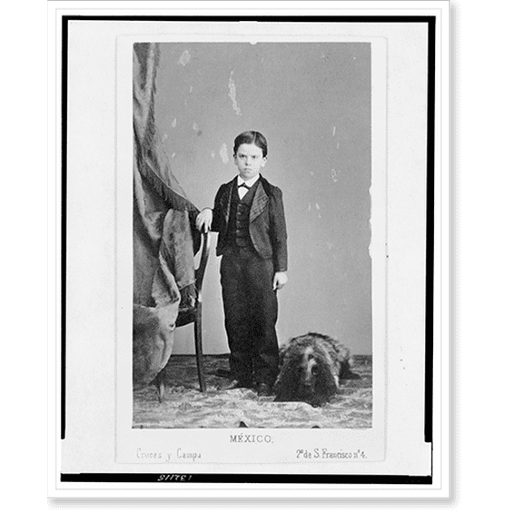 Historic Print, [Boy wearing suit, full-length portrait, standing, facing front], 16" x 20"