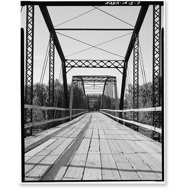 Historic Print, Boyleston Bridge, Spanning Skunk River, Jackson Twp