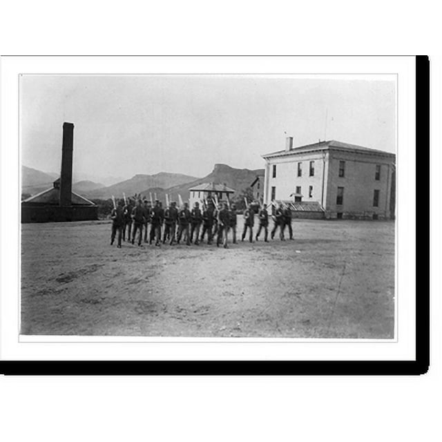 Historic Print, [Boys at drill (marching), Golden Industrial School