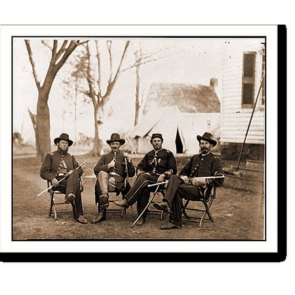 Historic Print, Brandy Station Va. Four provost marshals of the 3d Army Corps, 16" x 20"