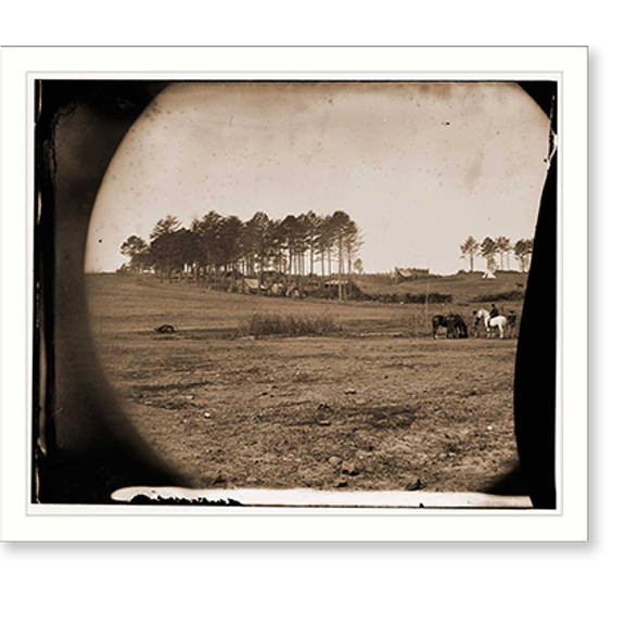 Historic Print, Brandy Station Virginia. Col. G.H. Sharpes quarters. Headquarters Army of the Potom, 16" x 20"