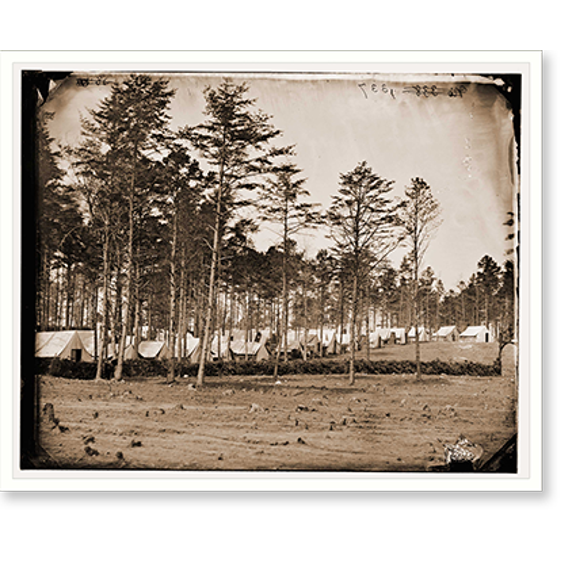 Historic Print, Brandy Station Virginia. Headquarters Army of the Potomac. Eastern half of the camp, 16" x 20"