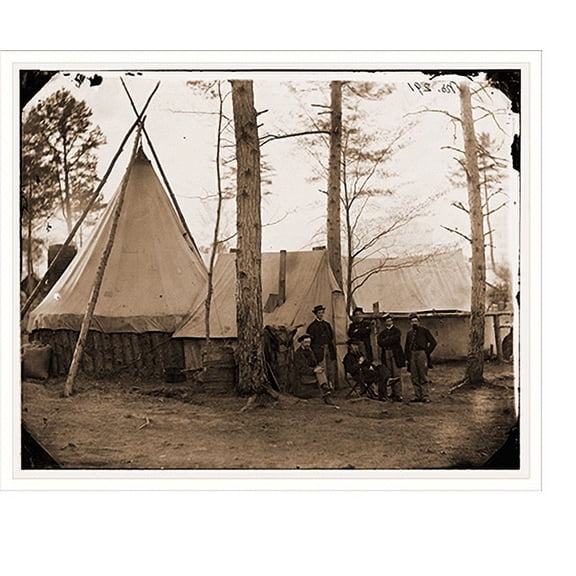 Historic Print, Brandy Station Virginia. Provost Marshal clerks headquarters Army of the Potomac, 16" x 20"