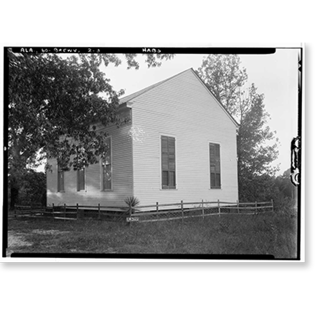Historic Print, Brewersville Methodist Church, State Route 28, Brewersville, Sumter County, AL