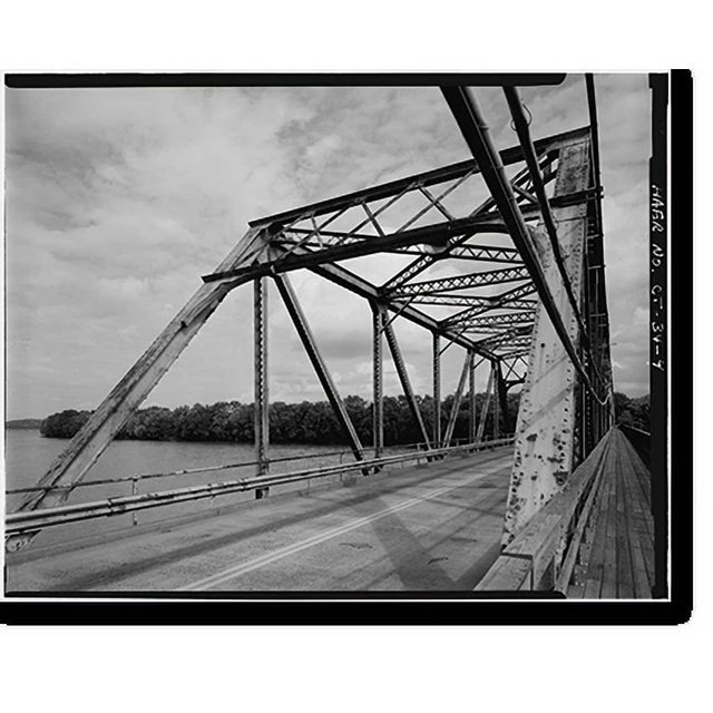 Historic Print, Bridge Street Bridge, Spanning Connecticut River on CT