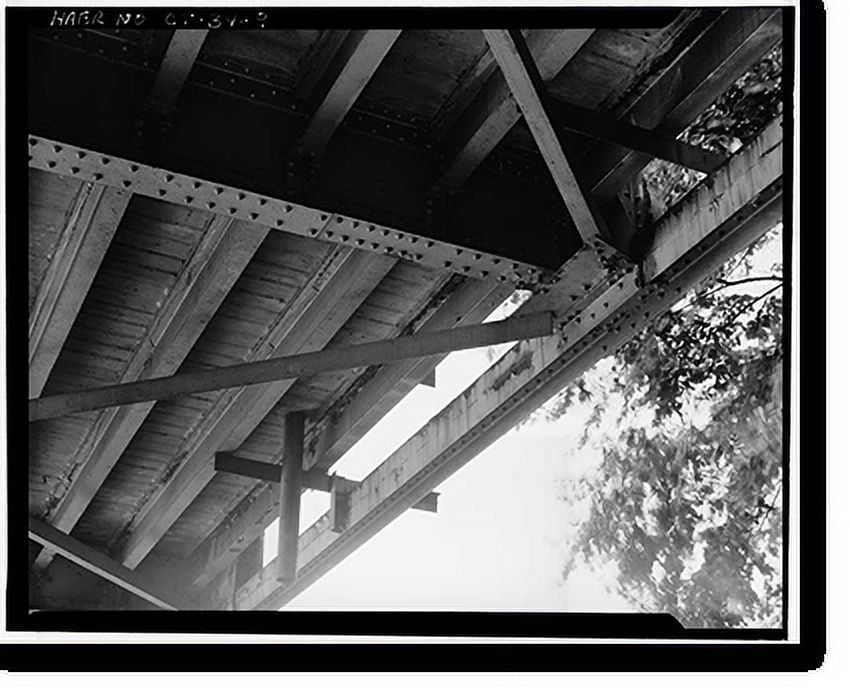 Historic Print, Bridge Street Bridge, Spanning Connecticut River on CT