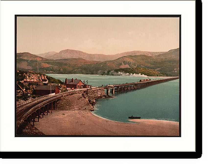 Historic Print, Bridge and Cader Idris Barmouth Wales, 16" x 20