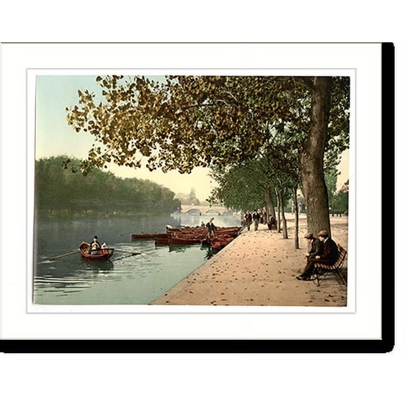 Historic Print, Bridge and Promenade Bedford England, 16" x 20"